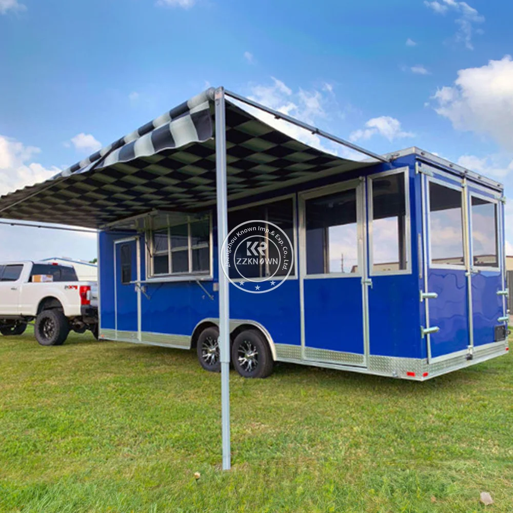 Rimorchio per alimenti Catering Carrello per taco completamente attrezzato Carrello per gelati da cucina mobile Rimorchi per barbecue Camion per alimenti economico con cucina completa