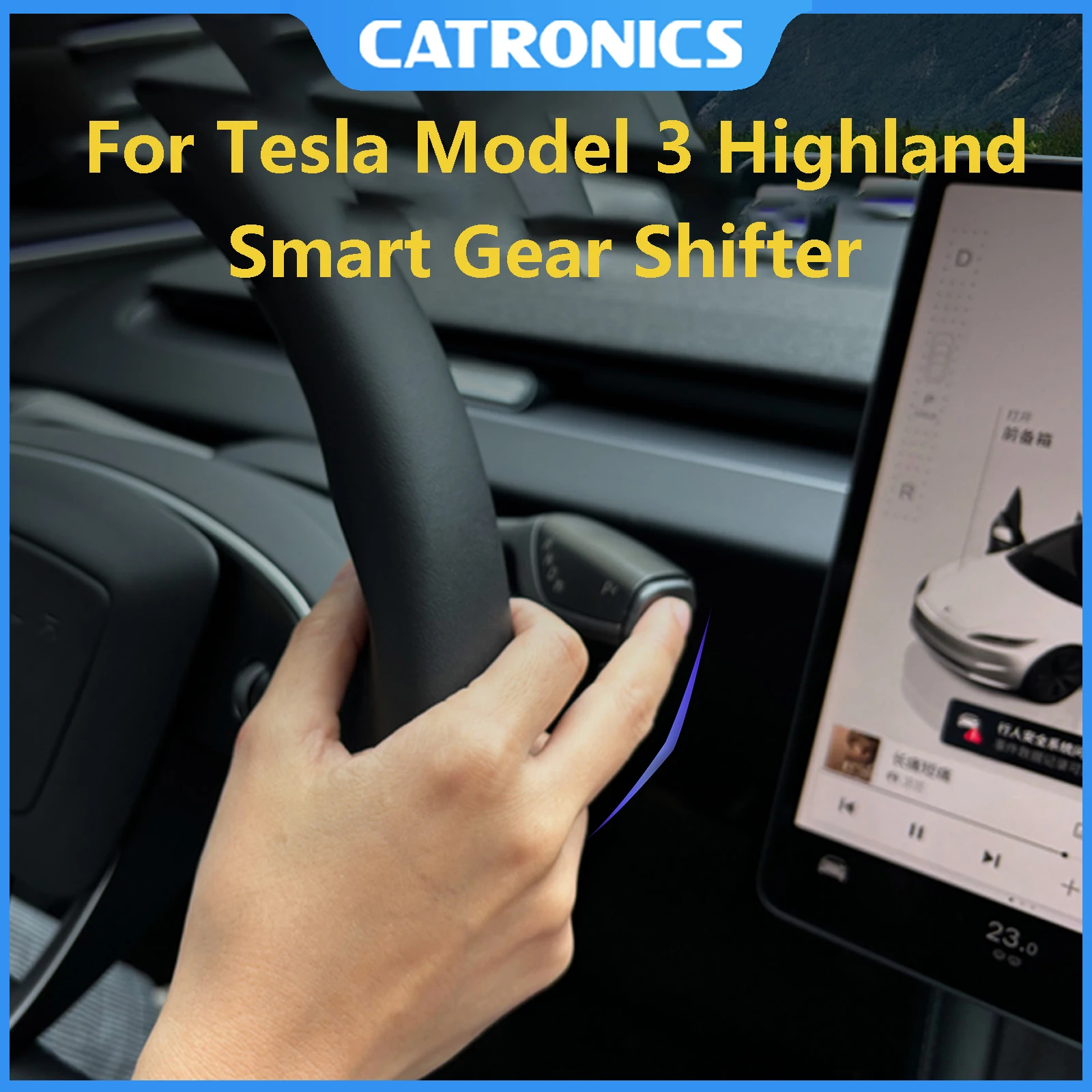 

CATRONICS для Tesla Model 3, умный рычаг переключения передач Highland для Tesla 2024-2025, сигнальная ручка стеклоочистителя, автомобильные аксессуары