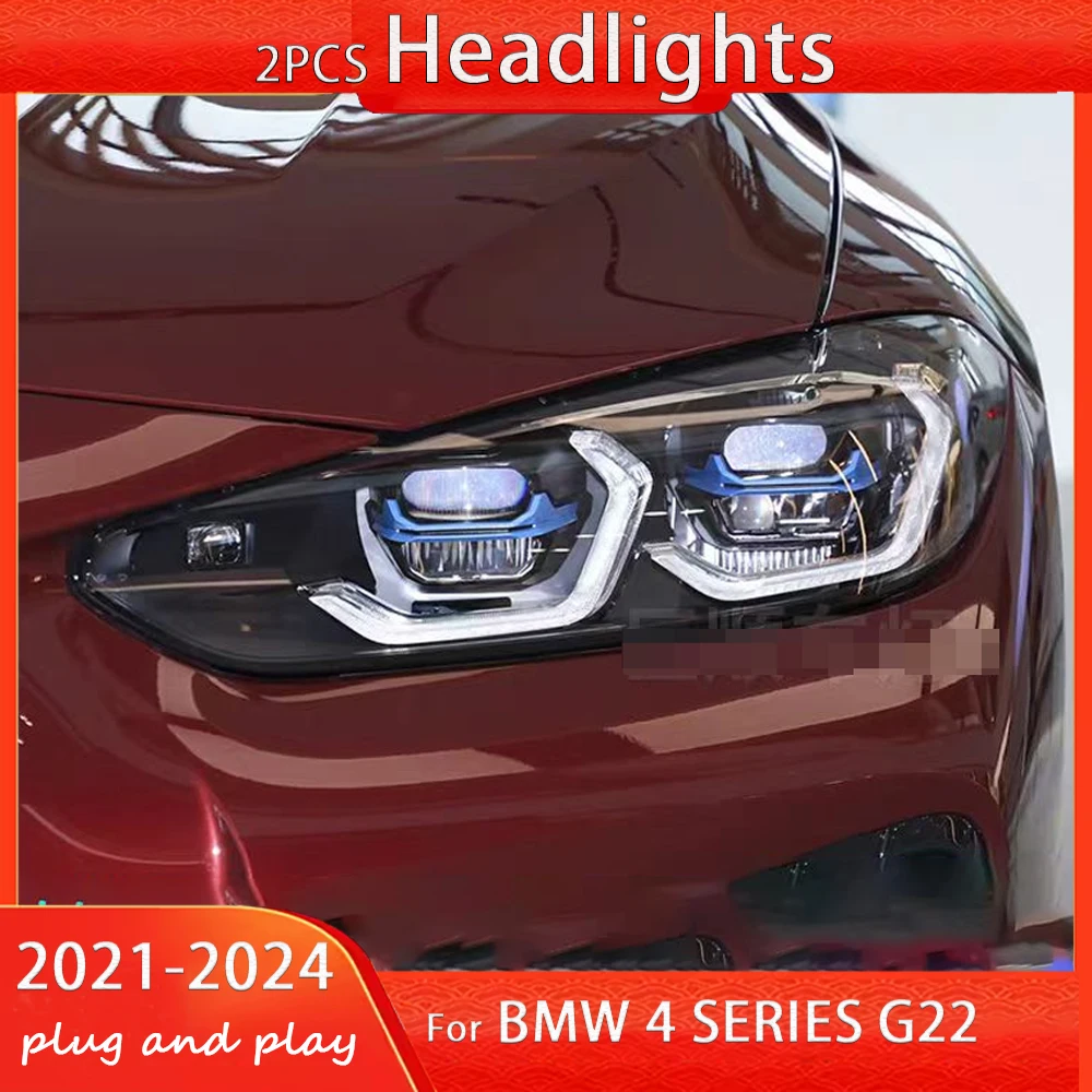 Car Front light for BMW 4 series G22 G82 LED Headlight 2021-2024 Headlights DRL Turn Signal High Beam Laser Angle Eyes Projector