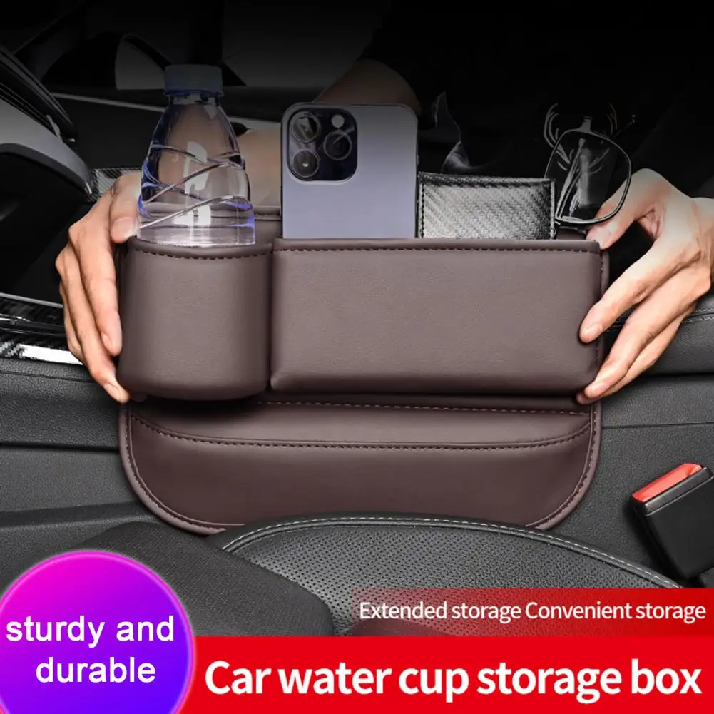 Car Space Saver Universal Car Seat Gap Storage Box with Cup Holder Capacity Organizer for Auto Waterproof Easy to Install Water