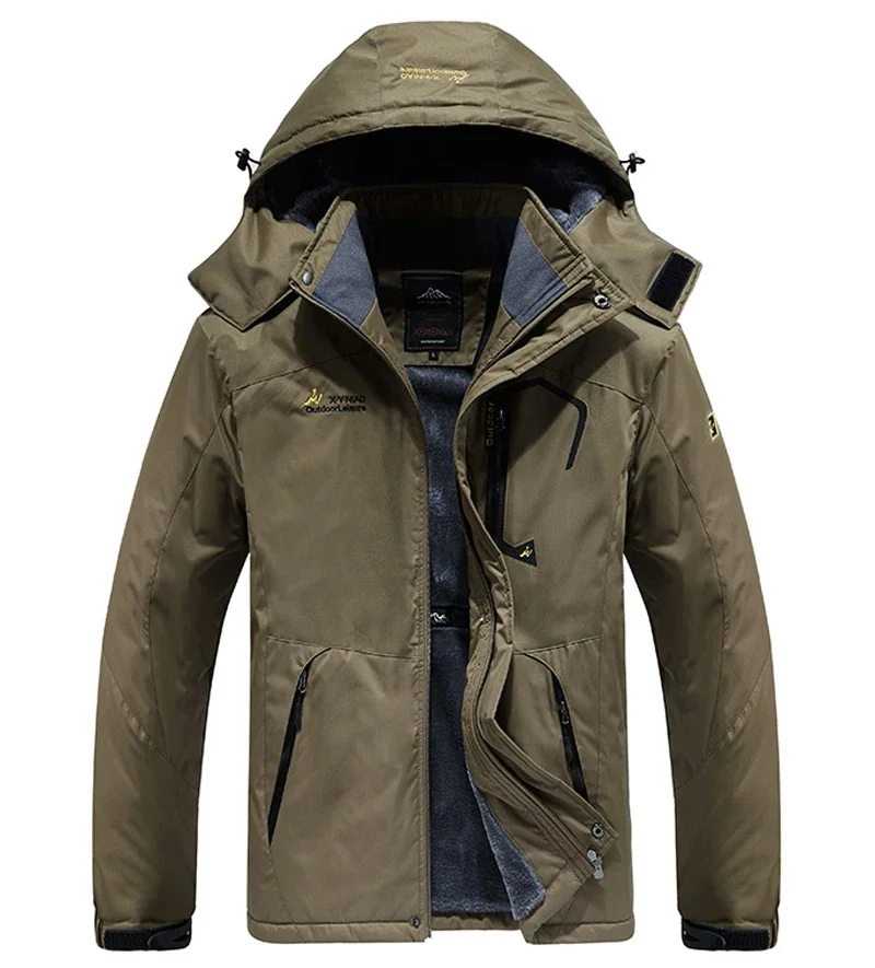 

Male Parka Plus Size Winter Jacket Men Thick Windproof Waterproof Jackets Men's Wool Liner Snow Ski Hooded Coats
