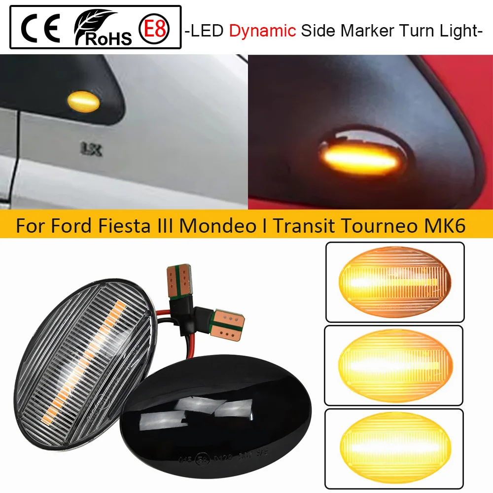 Sequential LED Dynamic Turn Signal Light Side Marker Lamp For Ford Fiesta III IV MK3 MK4 KA Mondeo I MK1 Transit Tourneo MK6 MK7 view 5
