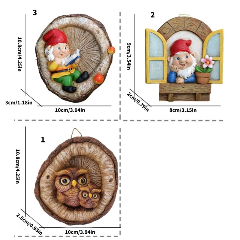 F92b resin portabel gnomes figure hnagings for miniature lanscape dan outdoor decors