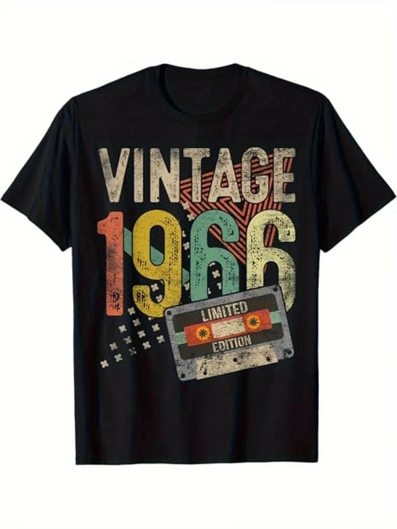 Men Limited Edition Replica of A 1966 Vintage T-Shirt Loose-Fit Short-Sleeve Round Neck Tee Casual Summer Tee All-season Unisex