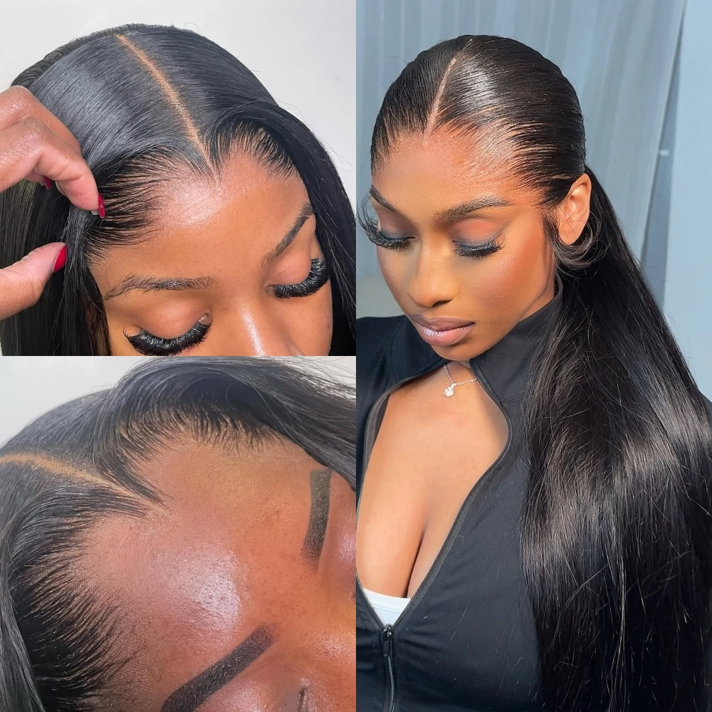 

13x6 Real HD Lace Frontal Glueless Wig Silk Straight 15A Super Double Drawn 13x4 HD Lace Closure Wig Ready to Go Human Hair Wigs