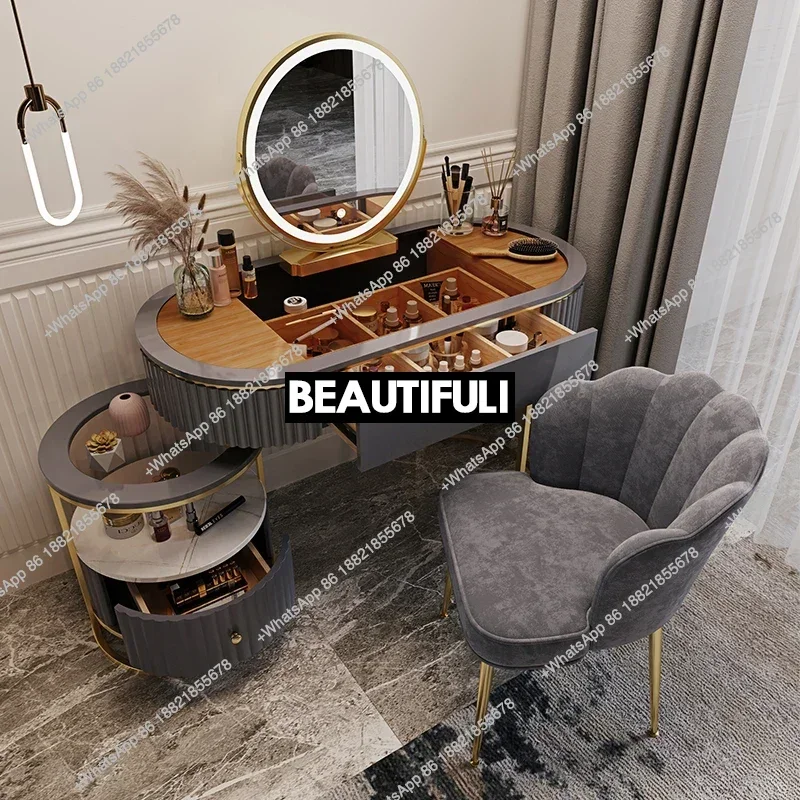 Luxury Charm Dressing Table Luxury Nordic Salon Drawer Nordic Dressing Table Mirror Chair Storage Coiffeuse Furniture Makeup