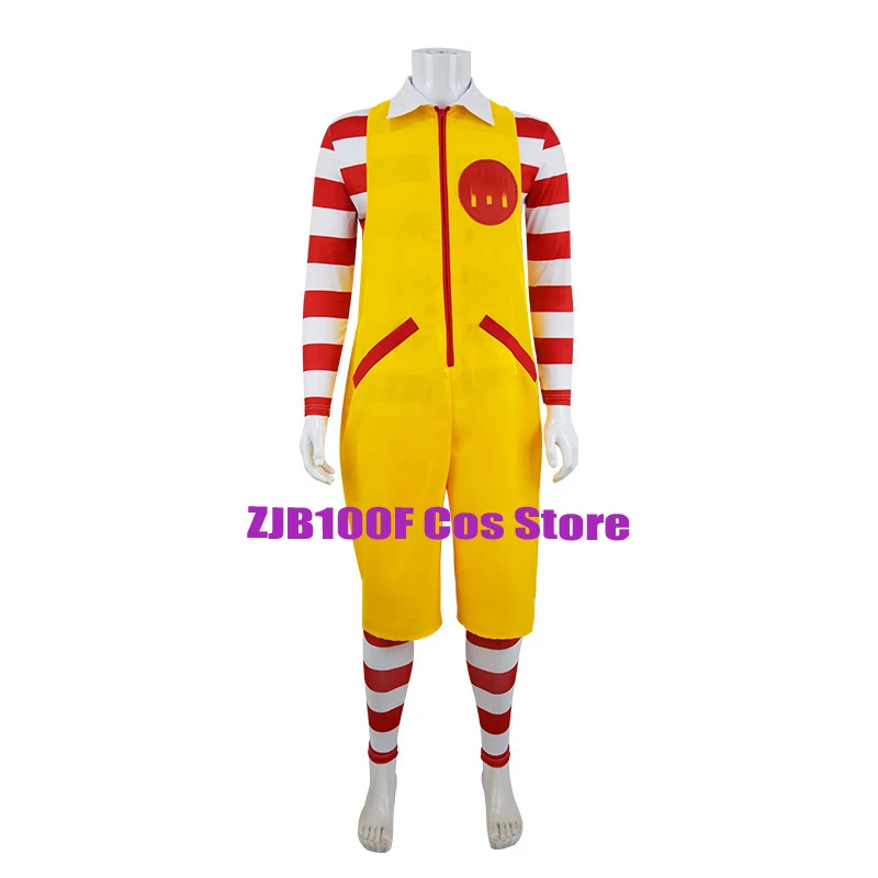 M Uncle Clown Cosplay Anime Parent-Child Costume Jumpsuits Fastfood Yellow Clown Clothing for Kids Halloween Christmas Cosplay