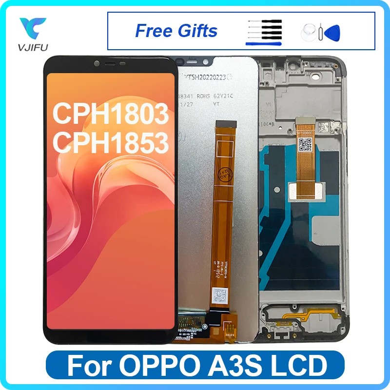 

6.2'' Original For OPPO A3S CPH1803 CPH1853 CPH1805 LCD Display Touch Screen Digitizer Assembly Replacement With Frame Repair