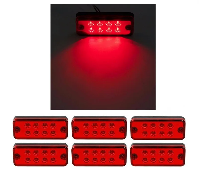 8 LED Marker Lamps Trailer Lorry Red 24V 4inch 12V Side Indicator Lamp Truck 1pcs Tail Light Assembly