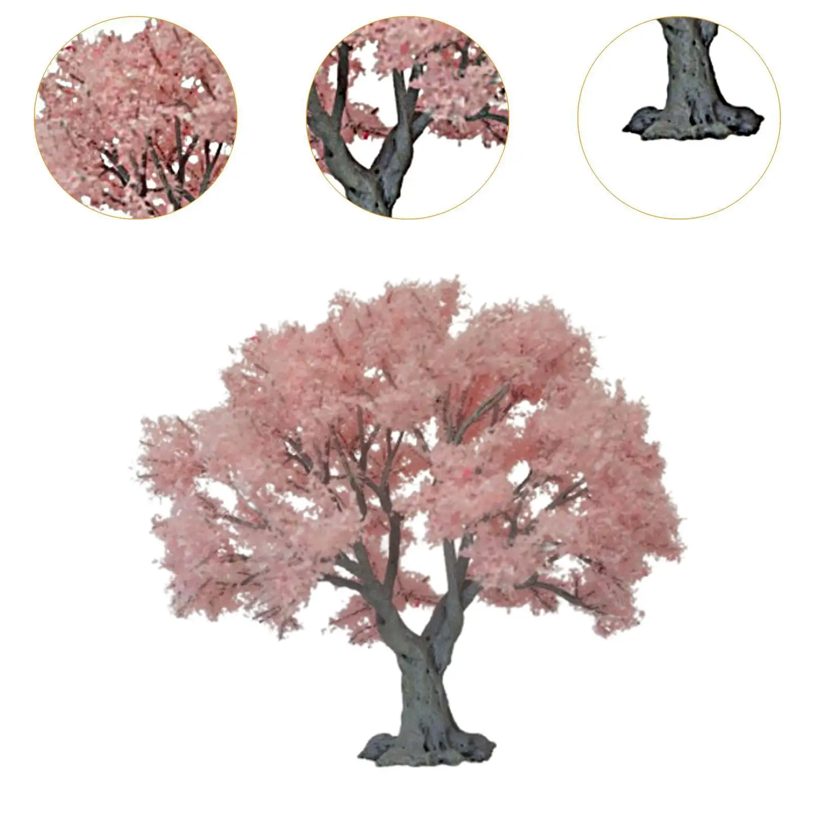 Eisenbahnlandschaft Mini Rosa Baum Miniatur Sandtisch DIY Modell Leichter Eisendraht Realistisch für künstlerisches Kunsthandwerk Ornament