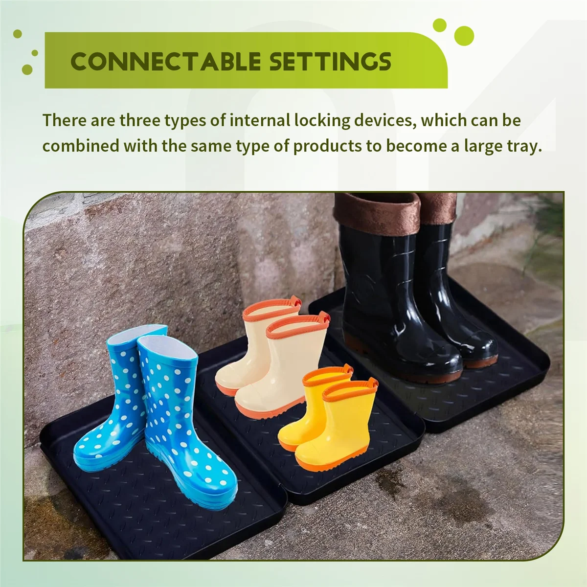 Rui bandejas resistentes da esteira do sapato da bandeja da bota de 3 pces, bandeja de armazenamento, tigela do cão ou esteiras da tigela do gato armadilha lama para proteger o assoalho 13.7x10.8 Polegada
