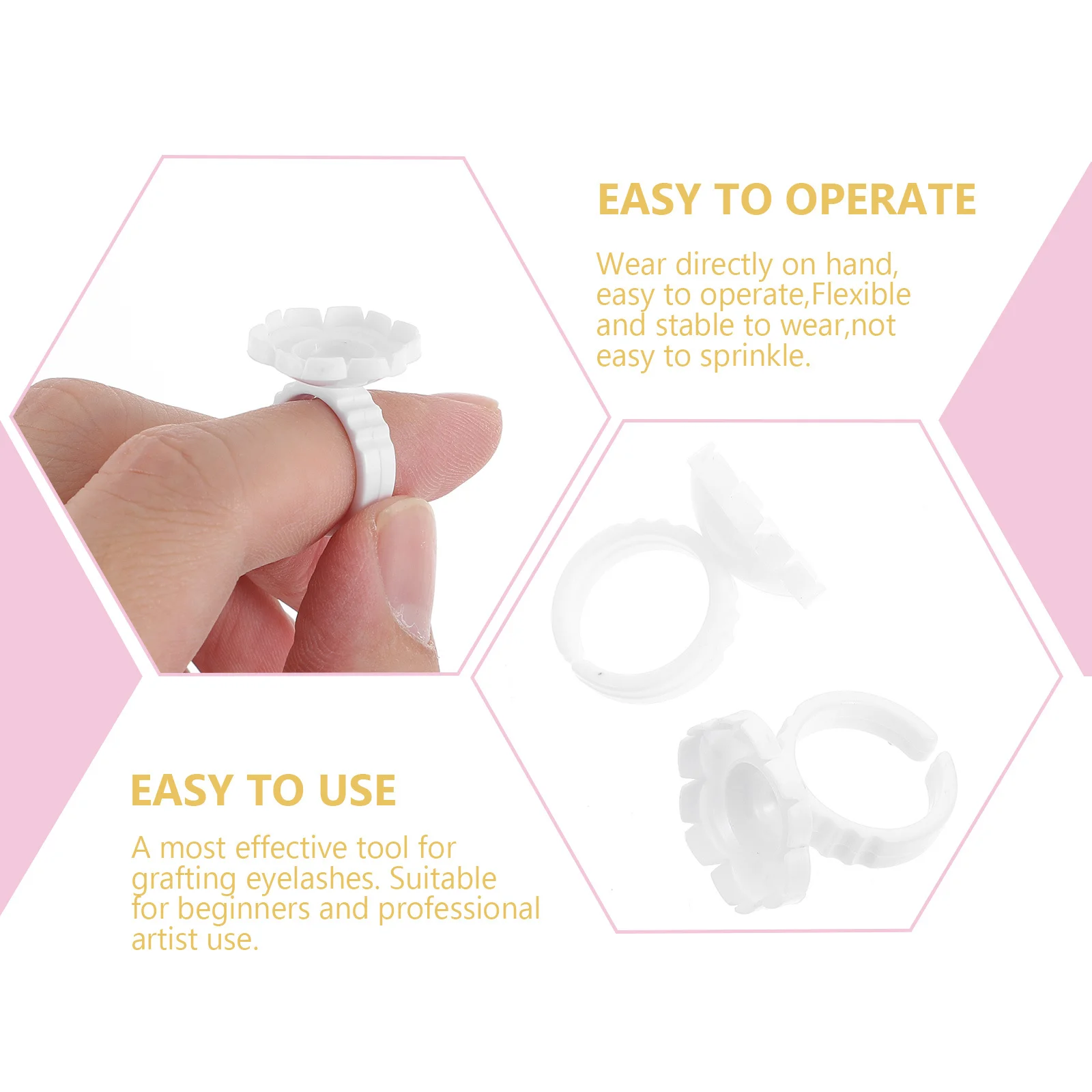 

100Pcs Lash Glue Ring Compact Lightweight Eyelash Grafted Accessories Improve Grafting Efficiency for Beginners
