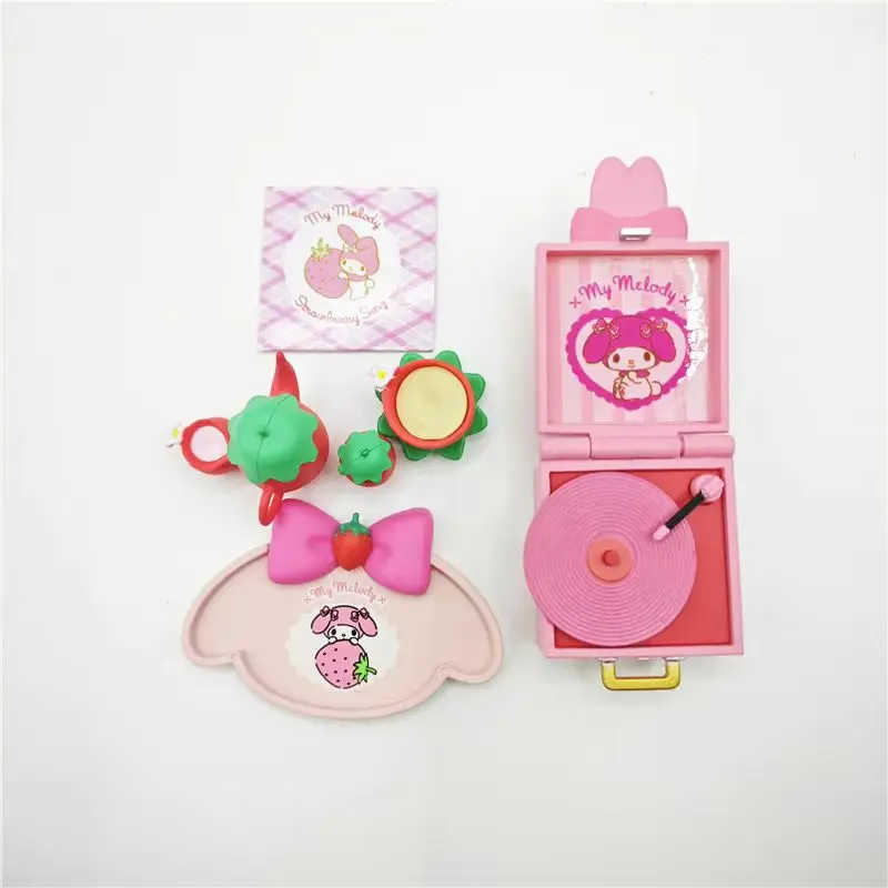 سانريو إعادة مينت غاشابون لعبة الكبسولات صندوق أعمى غرفة لطيف Kawaii الفراولة غرفة الكرتون مصغرة لعبة الحلوى الديكور هدايا الاطفال