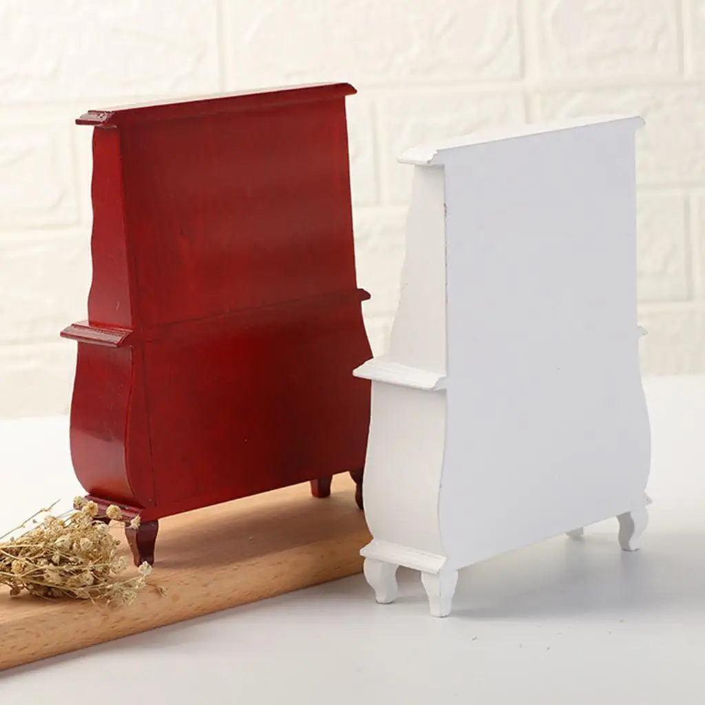 1/12 Dollhouse Miniature Furniture Multifunctional Wooden Bookshelf Bookcase