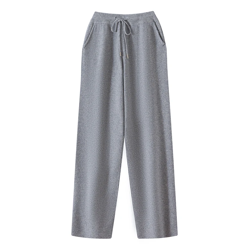 Wool Pants For Men, 100% Merino Wool, Flat, Thickened Outer Layer, Knitted Small Leg Pants Autumn And Winter Warm Cashmere Pants