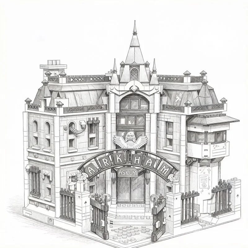 Image of 2026 Neues Arkham Asylum Baustein-Modell DIY Montage-Bausteine-Set für Erwachsene und Kinder Sammlerstück Heimdekoration Geschenke