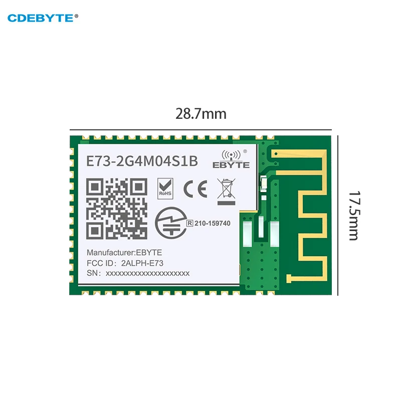 NRF52832 2,4 GHz BLE 4,2 5,0 IO Puerto 4dBm SMD PCB antena Ebyte MÓDULO DE E73-2G4M04S1B CE FCC RoHs certificado