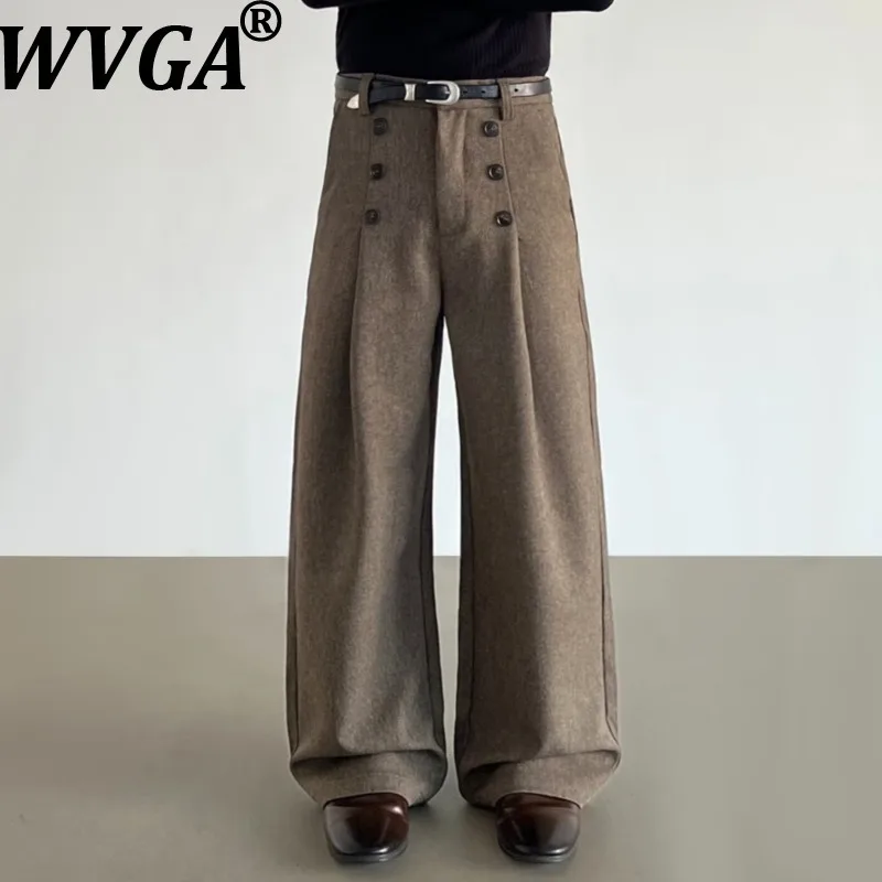 

WVGA Spring Autumn New Man American Style High-end Double-breasted Trendy Niche Chic Casual Versatile Straight Suit Pants W21168