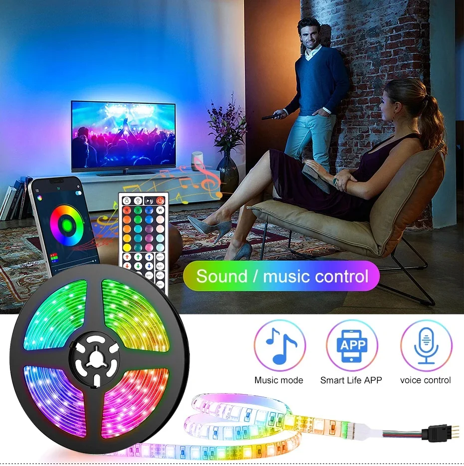 5V USB LED Strip Lights RGB 5050 Led Light Bluetooth App Control Flexible LED Lamp Ribbon For Room Decor TV BackLight Diode Tape