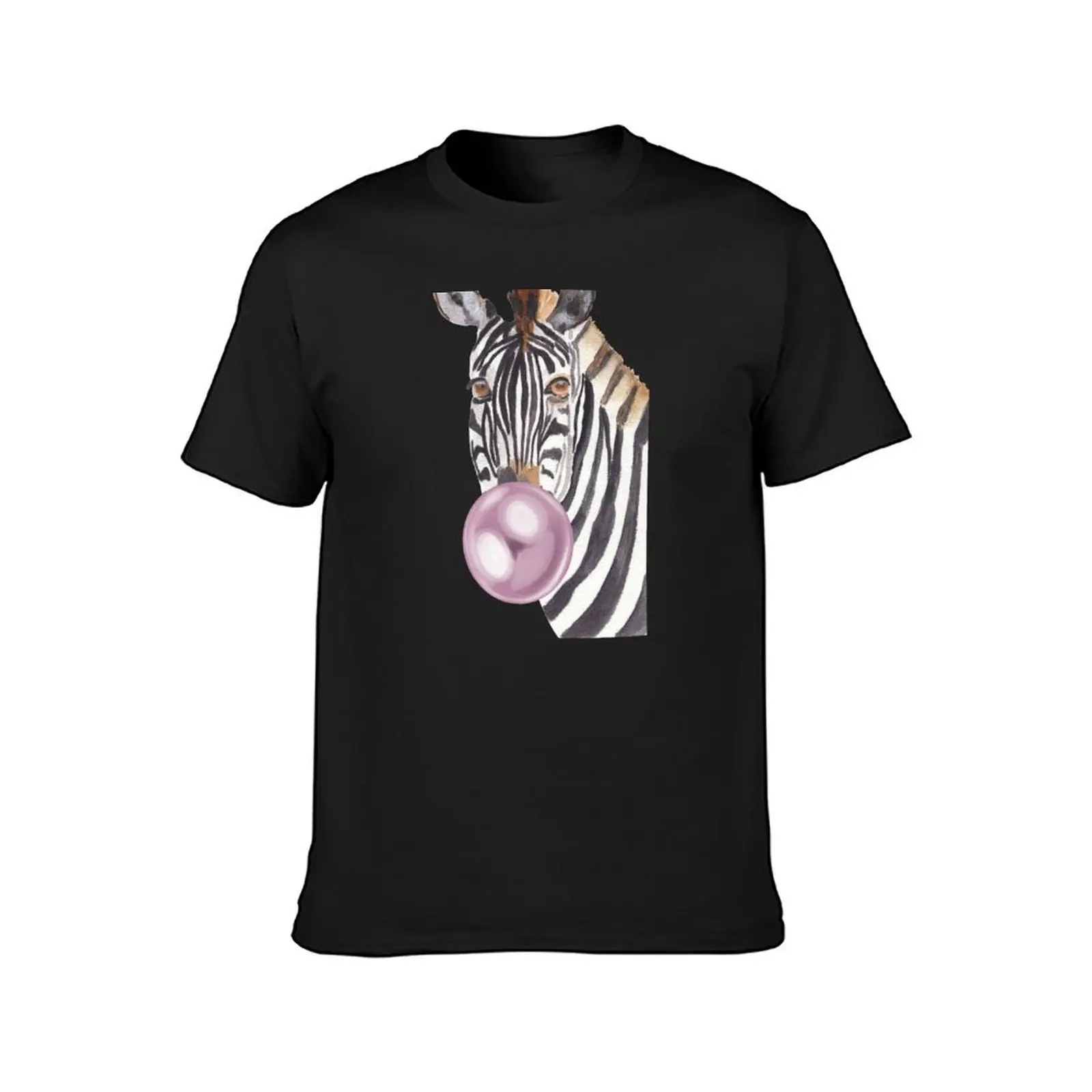 Zebra blowing bubblegum.. T-shirt summer tops plus sizes aesthetic clothes blacks mens champion t shirts