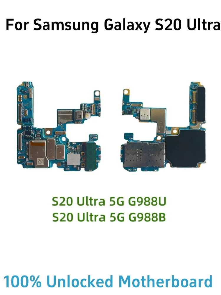 Unlocked For Samsung Galaxy S20 5G G980 Motherboard S20 Plus 5G G986U G986B Logic Board with Full Chips S20 Ultra G988 Mainboard