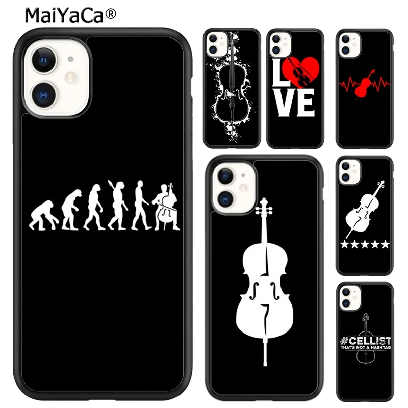 MaiYaCa Cello Music Instrument Art Phone Case For iPhone 16 15 SE2020 6 7 8 plus 11 12 mini 13 14 pro max shell  coque