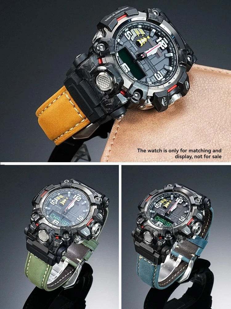 ل كاسيو 5678 G-SHOCK Gen2 سلسلة كبيرة الطين الملك II GWG-2000 2040 ريترو ماتي الجلود حزام (استيك) ساعة تعديل الرجال جلد البقر حزام ساعة اليد