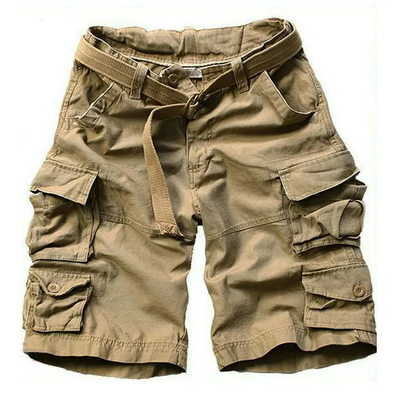 2022 Mùa Hè Mới Nhiều Túi Ngụy Trang Nam Quần Short Dáng Rộng Camo Tới Đầu Gối Nam Quần Shorts Kèm Thắt Lưng s-3XL