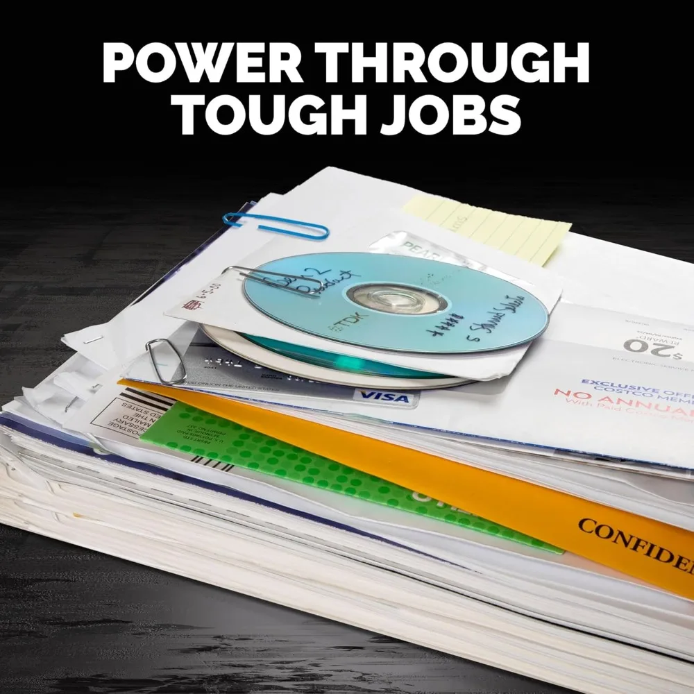 ماكينة تقطيع الورق المتقاطعة شديدة التحمل مقاومة للمربى 79Ci مكونة من 16 ورقة 100% للمكتب والمنزل، أسود/فضي داكن 3227919