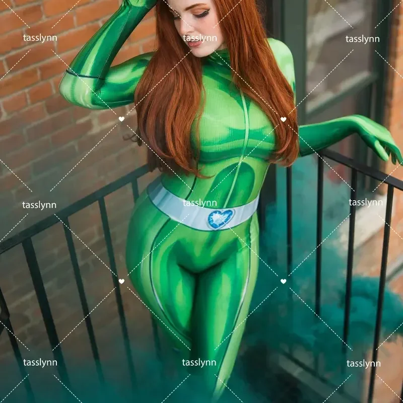 QQ01 أزياء الفيلم والتلفزيون جواسيس كوسبلاي كلوفر إيوينج سامانثا سيمبسون ألكسندرا جيري كوسبلاي للنساء سباندكس JumpsQw@1