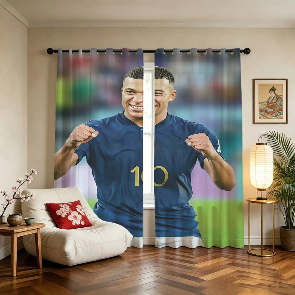 Soccer Player Number 10 Man Printed Curtains Light 85% Darkening Curtains For Bedroom Living Room Window Home Decor