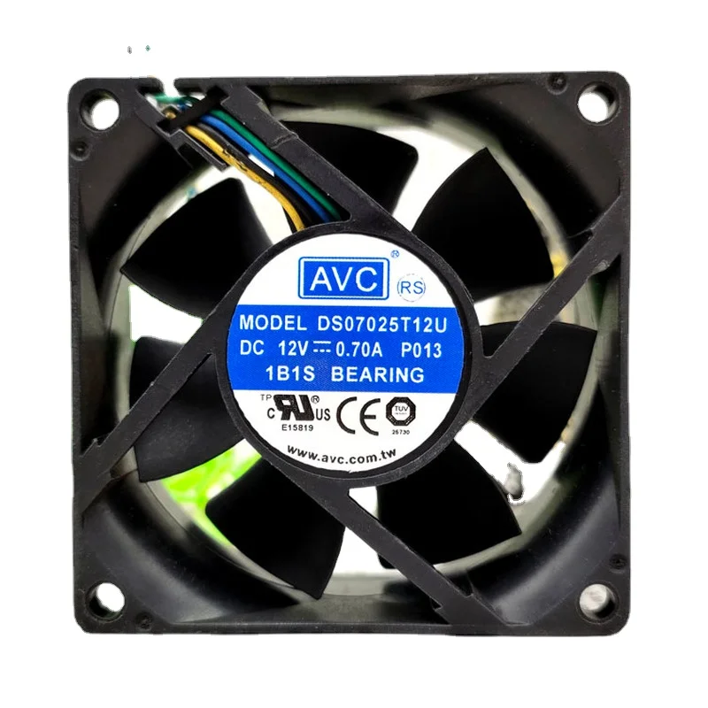 New Fan For AVC DS07025T12U 7025 7cm DC 12V 0.70A 4-wire Temperature Control Large Air Volume Chassis Fan CPU Radiator