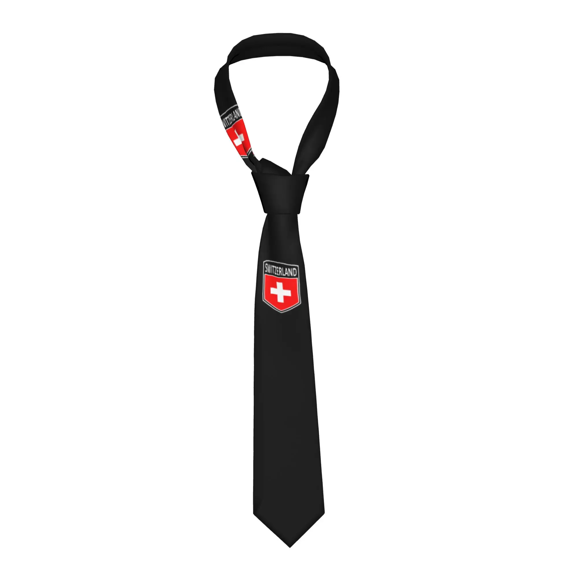 Shield Switzerland Flag Tie Mens Formal Silk  Neckties for Office