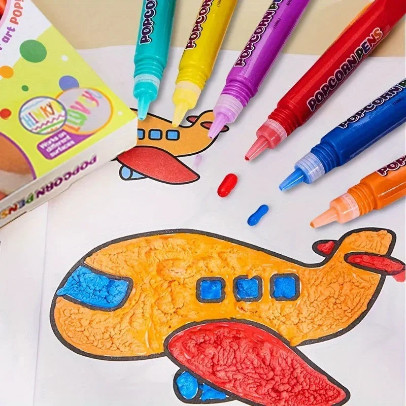 6 Bubble Pens Popcorn Pens Stress Relief Watercolor Pens Diy Greeting Cards 3d Magic Doodles Gel Pens Watercolor Pens image 6