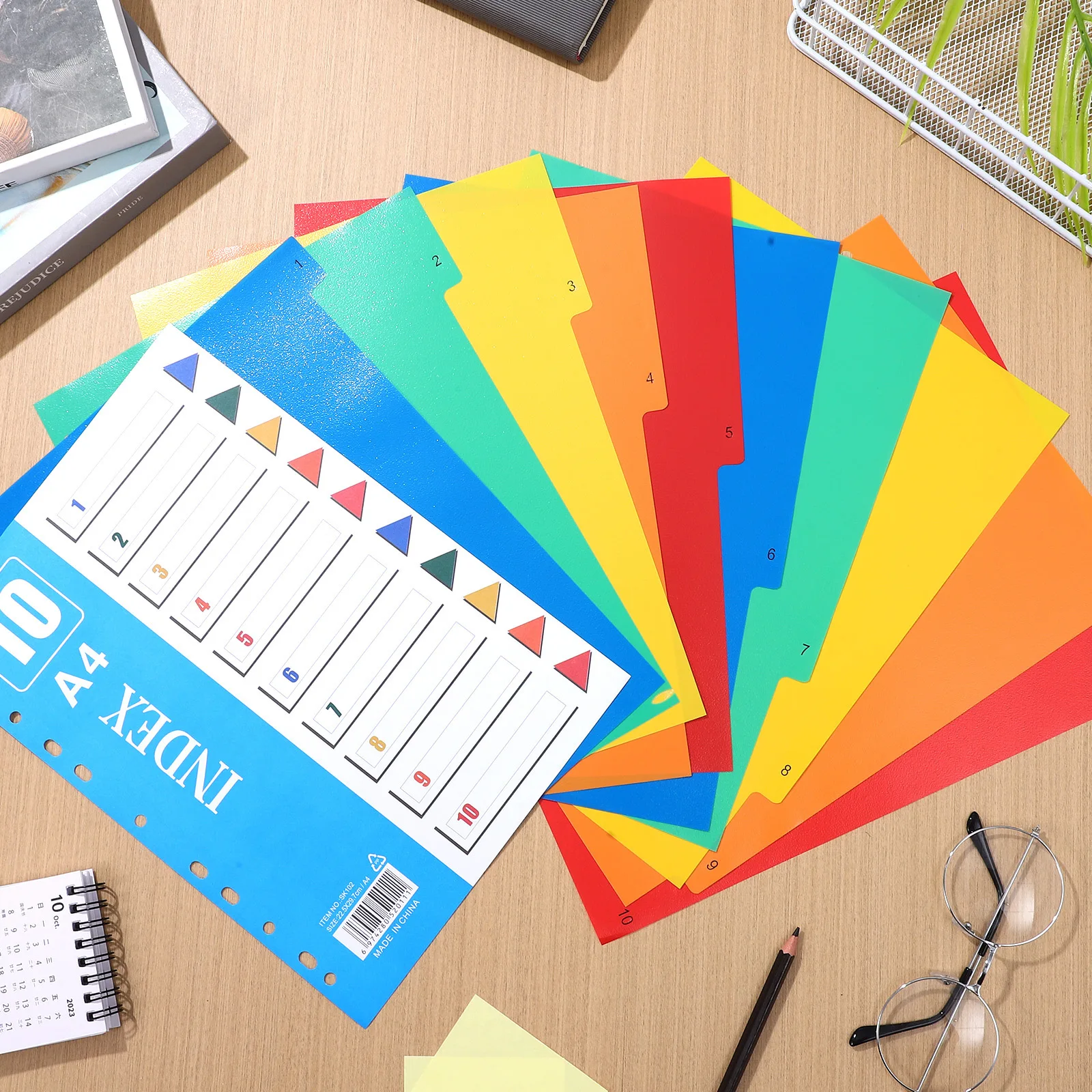 

2 pcs File Dividers Plastic A4 Divider Waterproof Stain Resistant For Office School Notebook Organization Binder Page Markers