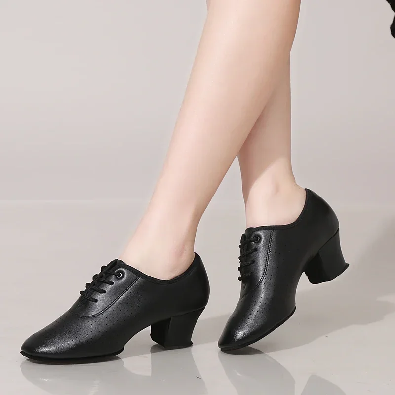 Professional Dance Shoes New Women Jazz Latin Shoes Ladies Middle Heels Yago Shoes Soft Sole Ballroom Modern Dance Sneakers