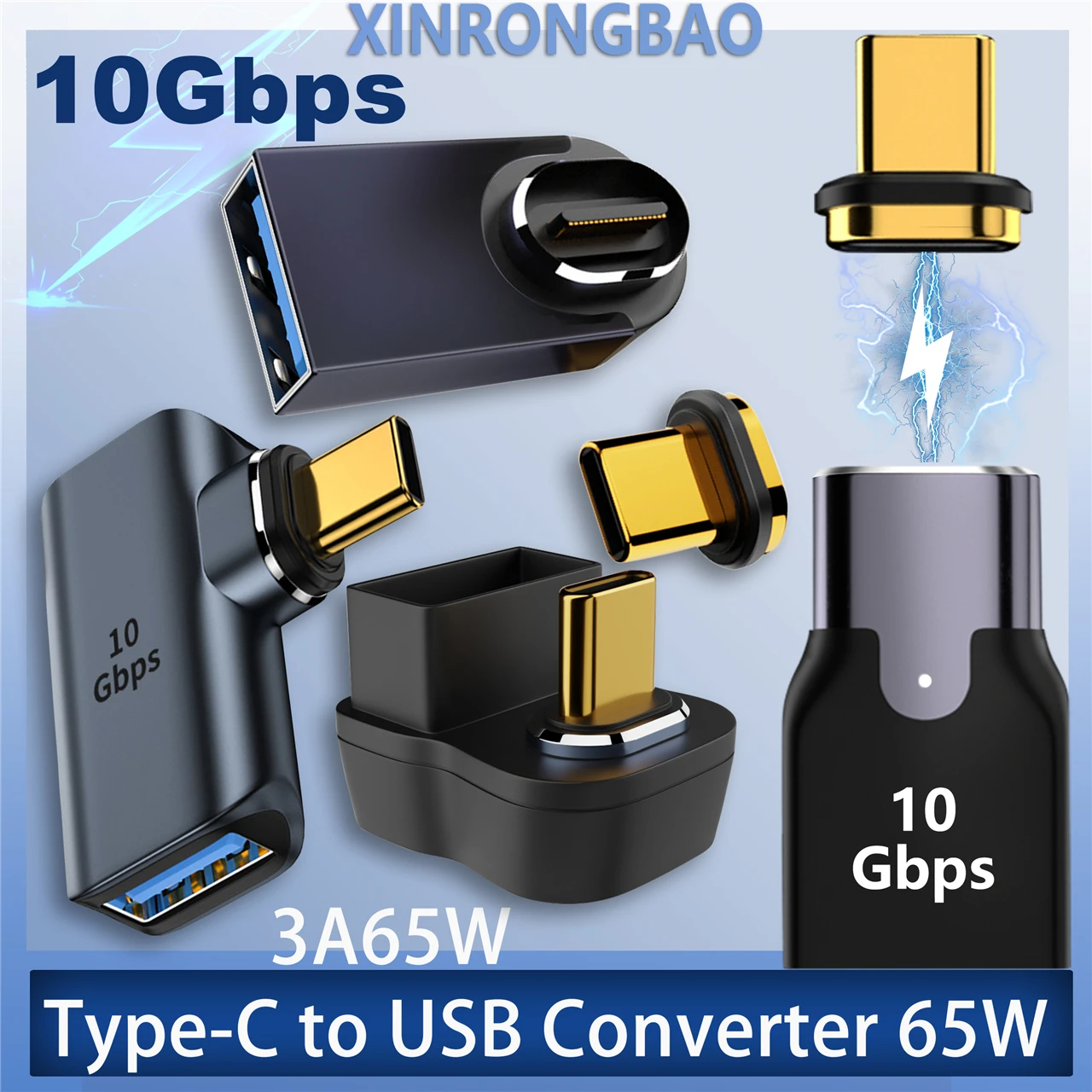 USB3.1 10Gbps Magnetic OTG Adapter USB A To Type C Fast Charging Magnet Converter 60Hz USB C Adapter Connector for Macbook Phone