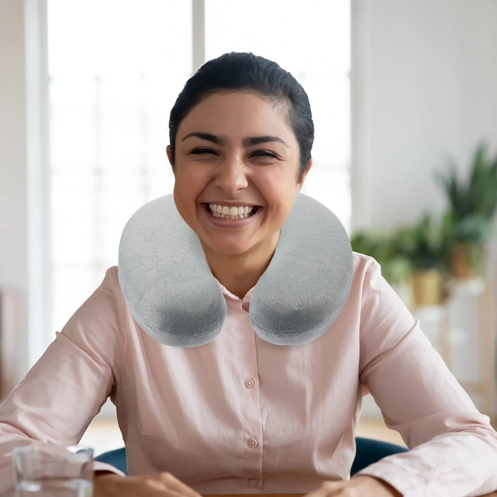 

Memory Foam U-Shaped Neck Pillow Travel Cushion Cervical Support Removable Cover Easy Cleaning Comfort For Driving Office Use