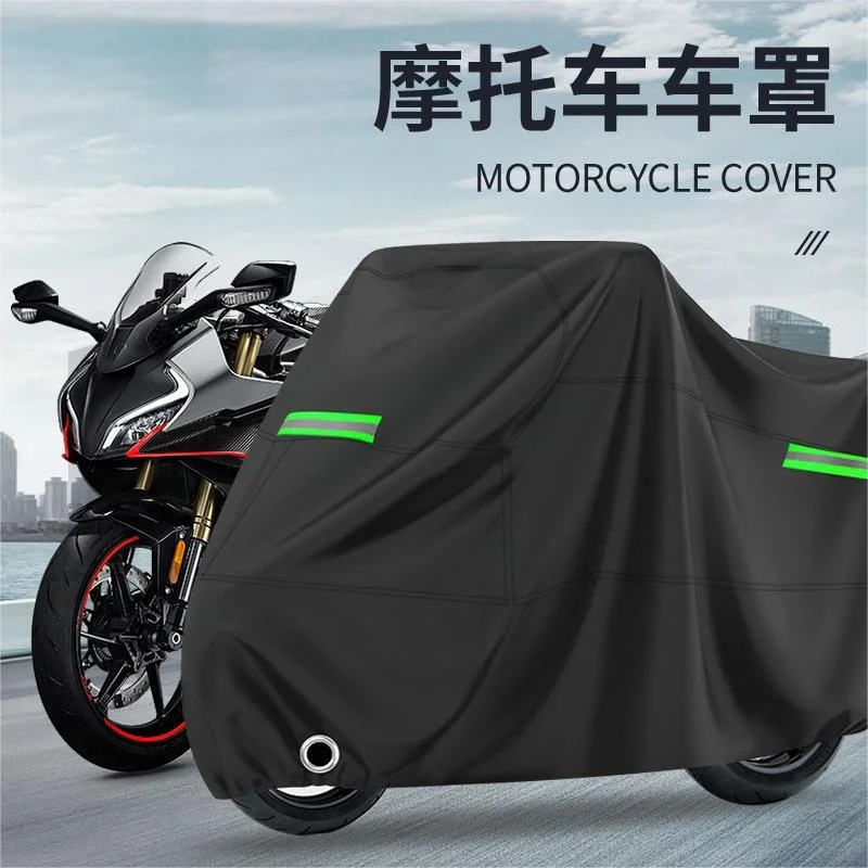 Motorcycle Cover, Multi-Functional for Rain, Snow and Sun Protection, with Reflective Warning Strip Design