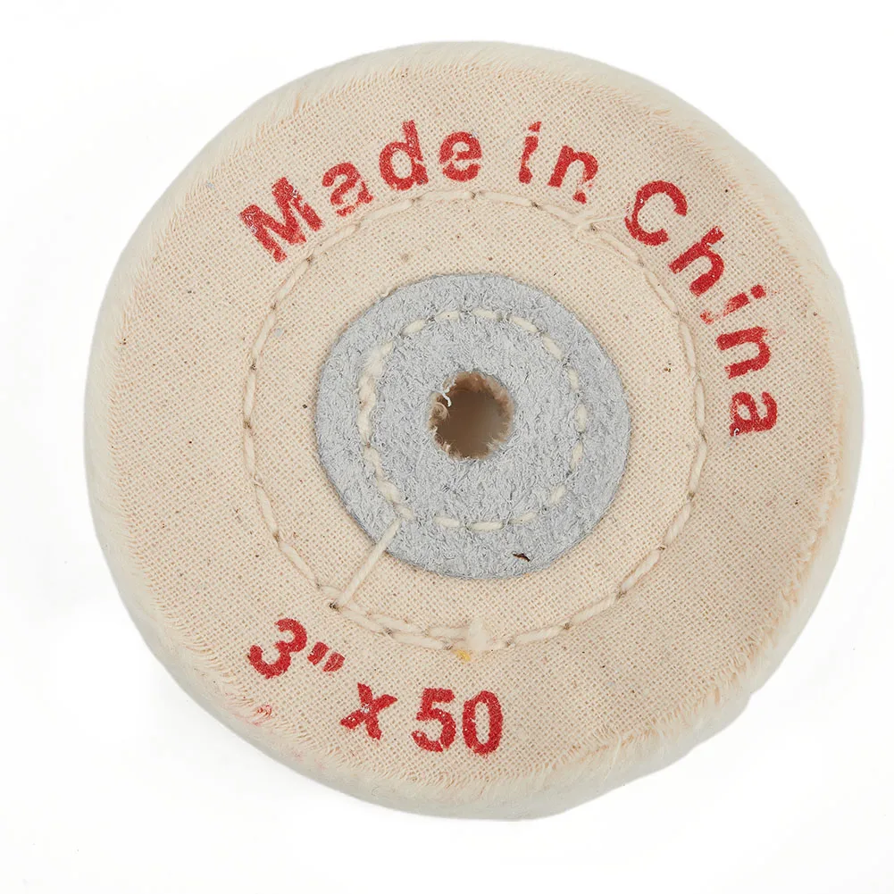 3 Inch White Cloth Buffing Polishing Wheel For Jewelry Metal Stainless Steel Wood Plastic Glass Grinder Pad Handcraft Tool