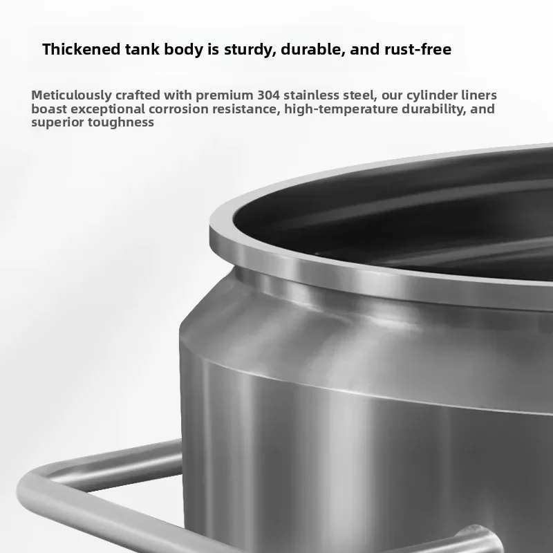 LMM 1Double Layer Thickened High Quality Mobile Storage Tank Stainless Steel Barrel Pull Cylinder Storage Belt Discharge Valve
