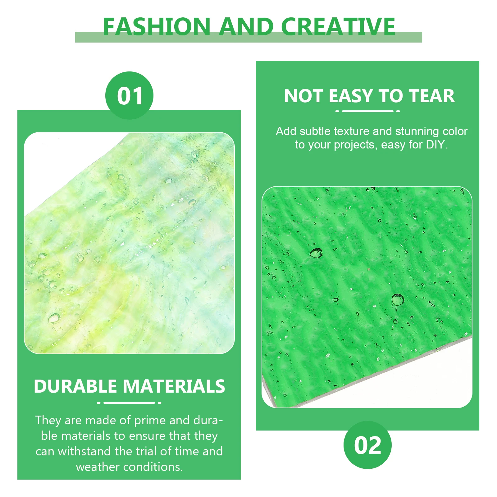 

4Pcs Glass Mosaic Materials DIY Stained Glass Sheets for Creative Projects Beautiful Ripple Supplies for Beginners