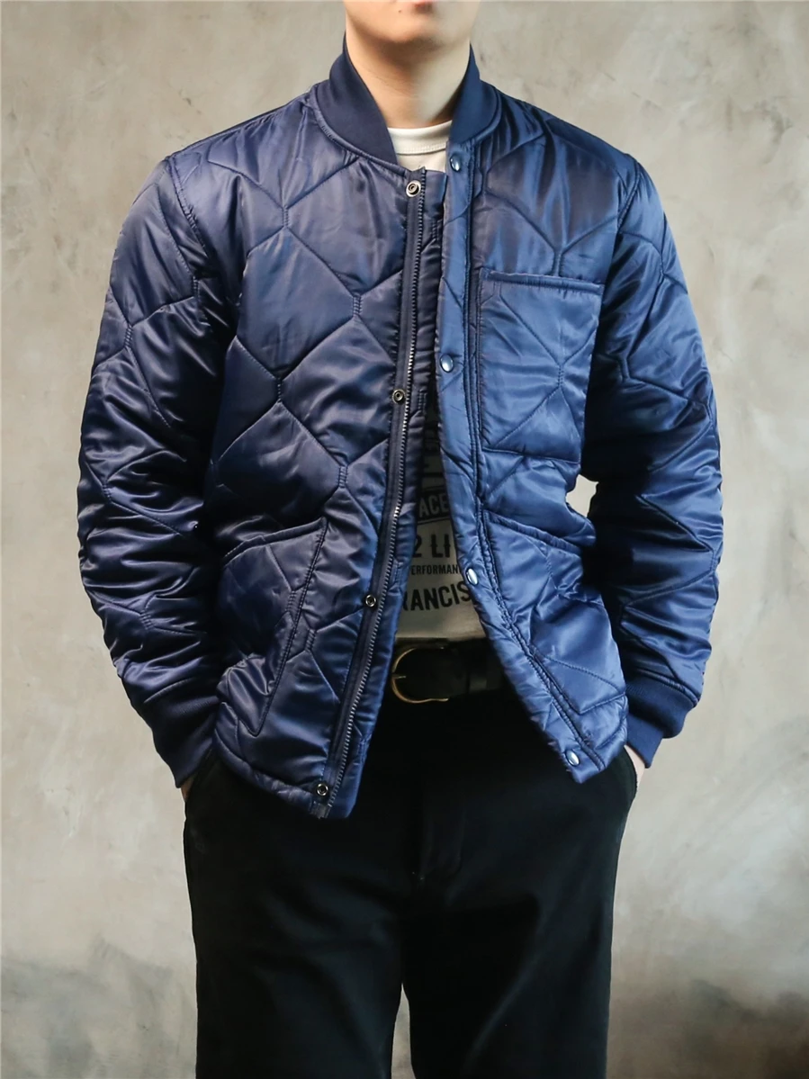 

Lightweight Men's M65 Jaet Cotton Vest Inner Warmth Military Sle Coat Thiened Ball Collar Stand Fit Youth Trend