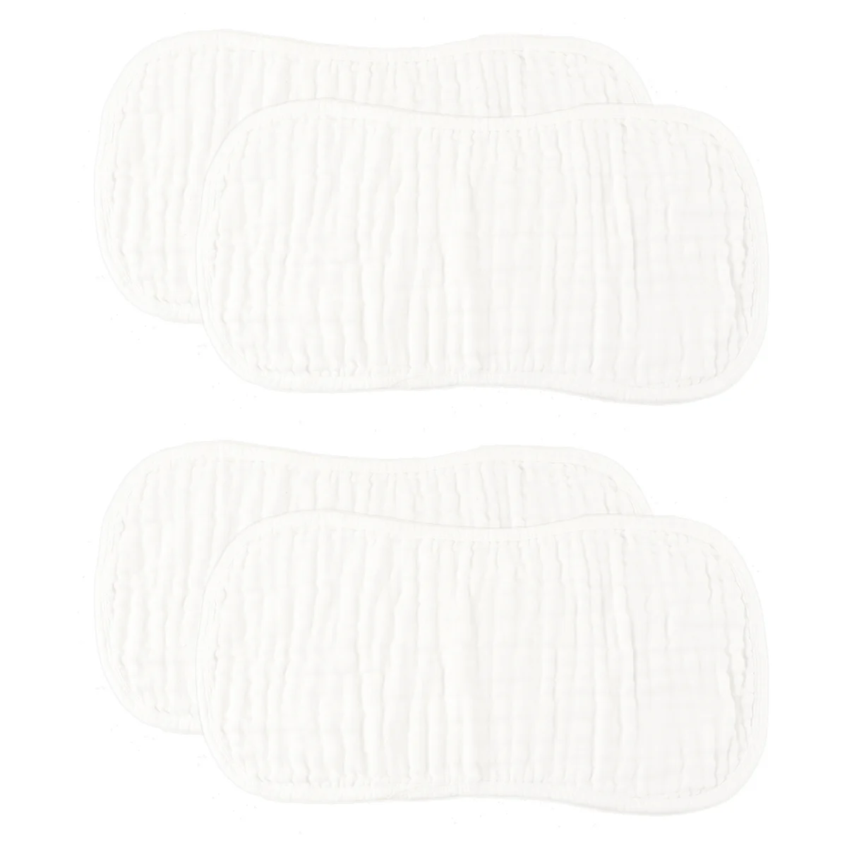 

4Pcs Burp Cloths Well Fitted Neck Shoulder Durable Washable Milk Spitting Pad Infant White Burp Pad Burping Towels