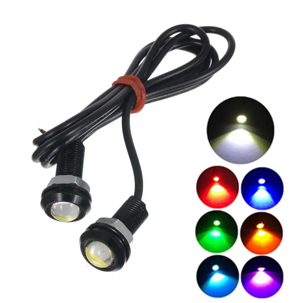 Luz LED de 12V para coche, lámpara de ojo de águila de 18MM, 9W, señal de conducción brillante ligera, luces súper DRL, accesorios de estacionamiento diurno F2V8