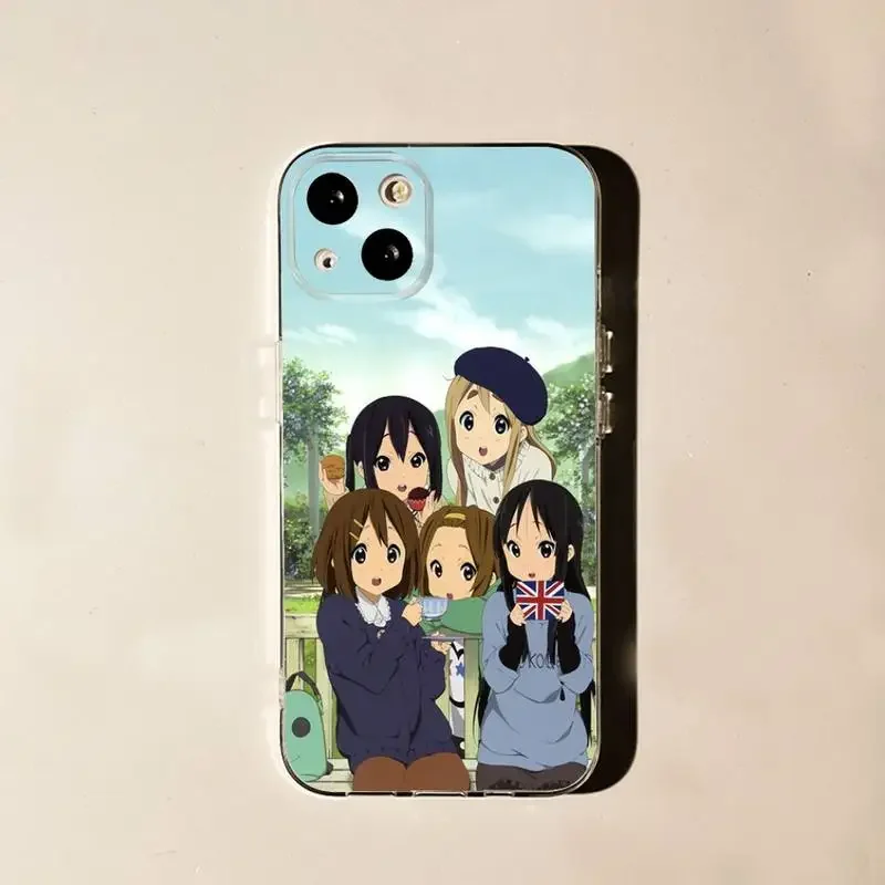 Anime K-ON Cute Girl Phone Case For iPhone 11 12 Mini 13 14 15 Pro XS Max X 8 7 6s Plus 5 SE XR Transparent Shell