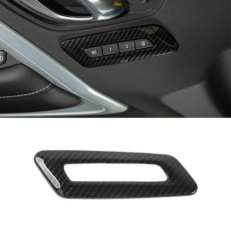 Real Hard Carbon Fiber For Chevrolet Camaro 2016-2023 Car Door Front Seat Button Frame Interior Parts Accessories