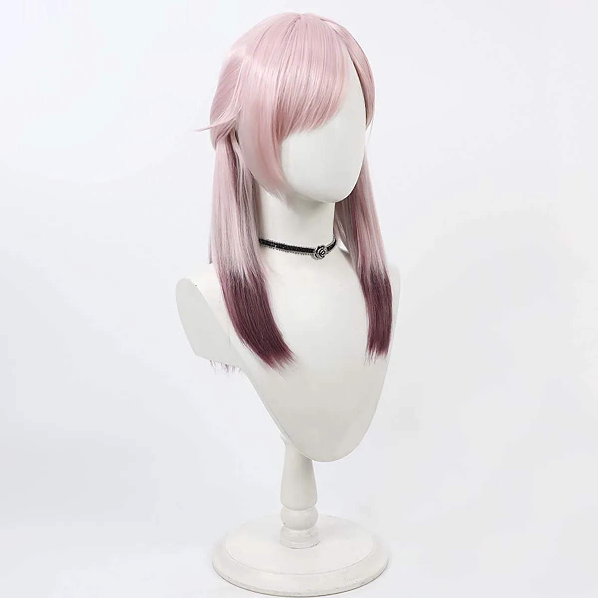 Women Anime Division Rap Battle Honobono Keitoin Cosplay Long Pink Mixed Heat Resistant Hair Wig