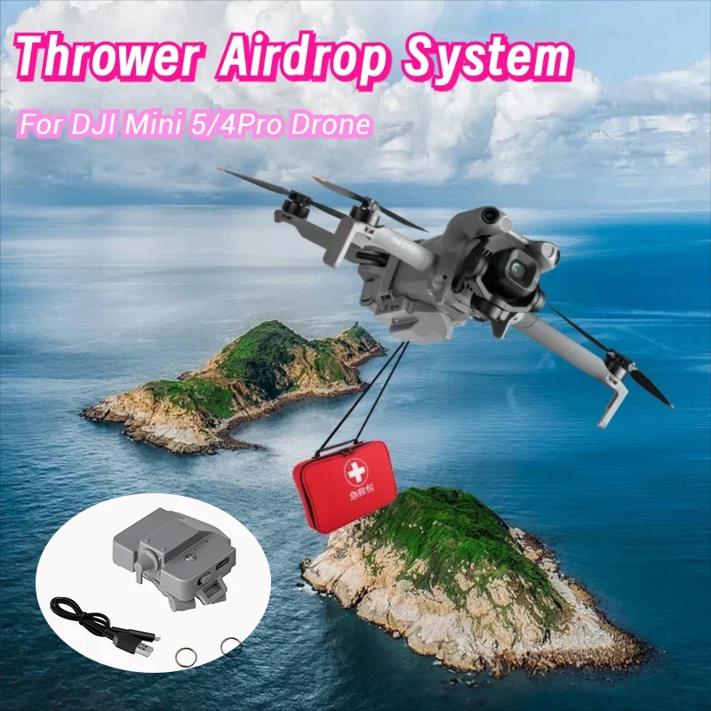 For DJI Mini 5/4 Pro Drone Airdrop System Thrower Dropper Remote Rescue Delivery Send Gift Wedding Ring Fishing Bait Accessories