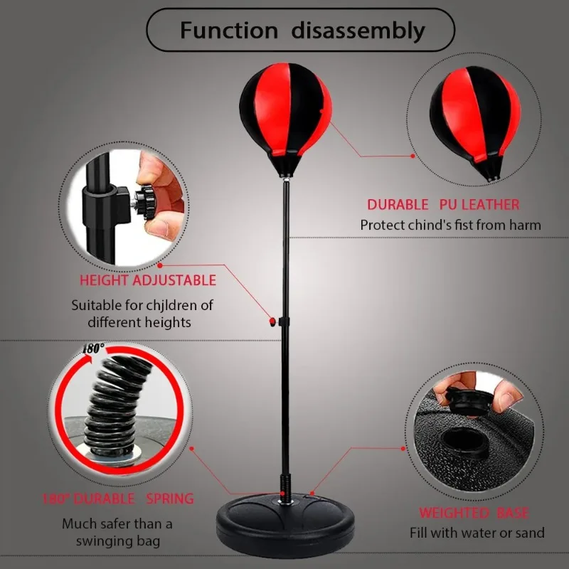 Sac de vitesse de poinçonnage le plus vendu, entraîneur pour enfants, balle de boxe, balle de vitesse debout, sac de sable
